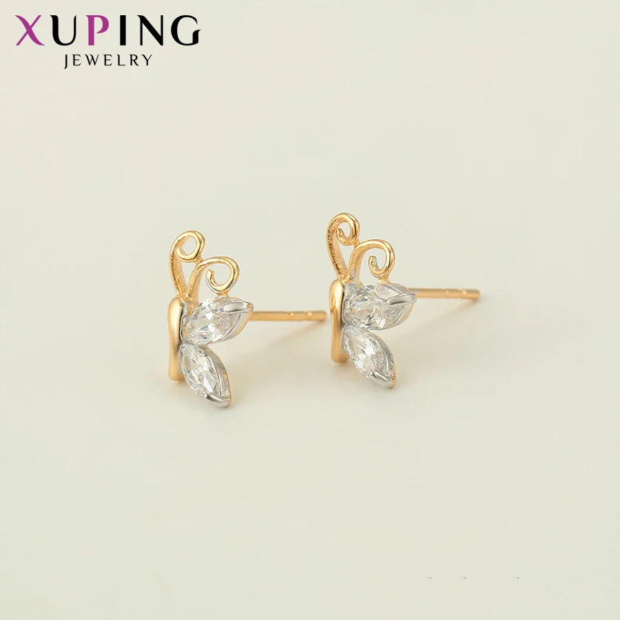 Серьги гвоздики Xuping в европейском стиле с искусственным кубическим цирконием и
