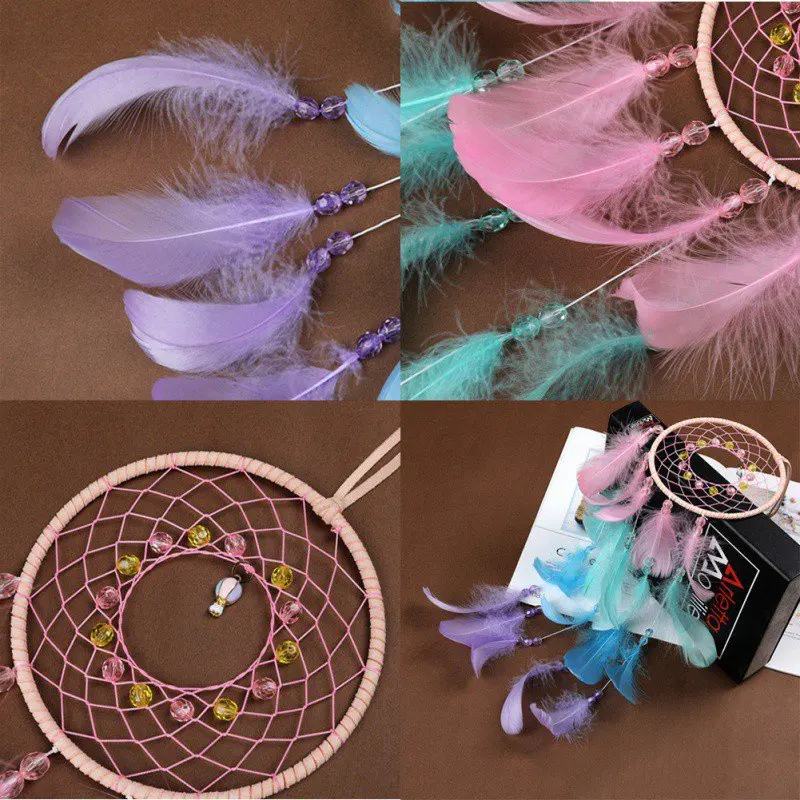Flying Wind Chimes Dream Catcher Handmade Gifts Dreamcatcher Feather Pendant Creative Hollow Wind Chimes Wall Hanging Decoration