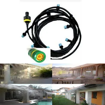 

10M 33FT garden outdoor Misting Cooling System 10 plastic mist nozzle sprinkler