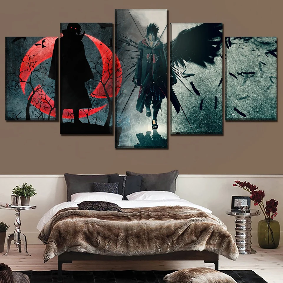 

Wall Art Canvas Paintings 5 Pieces Animating Naruto Sasuke Pictures Prints Home Decorative Poster For Living Room Modular Frame