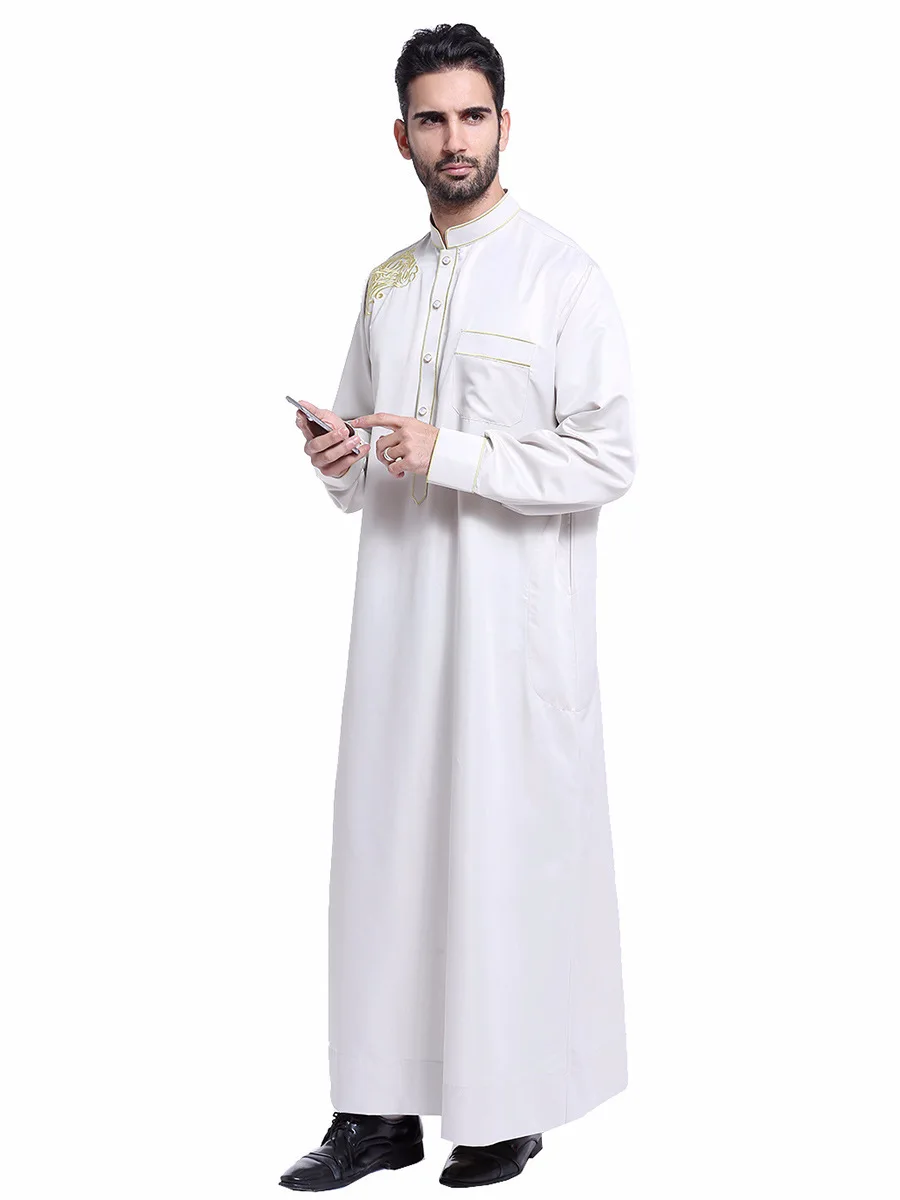 Для мужчин s мусульманское платье Для Мужчин's Gar Для мужчин t длинный Восточный халат Пакистан Uomo Исламской Костюмы Musulman Thobe Исламская Абая