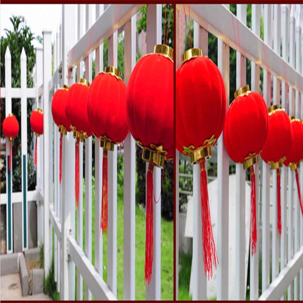 9 шт./упак. маленький красный традиционные китайские фонарики, мини макета фонарь для фестиваля/Свадебные/вечерние Hotel фестиваль украшения