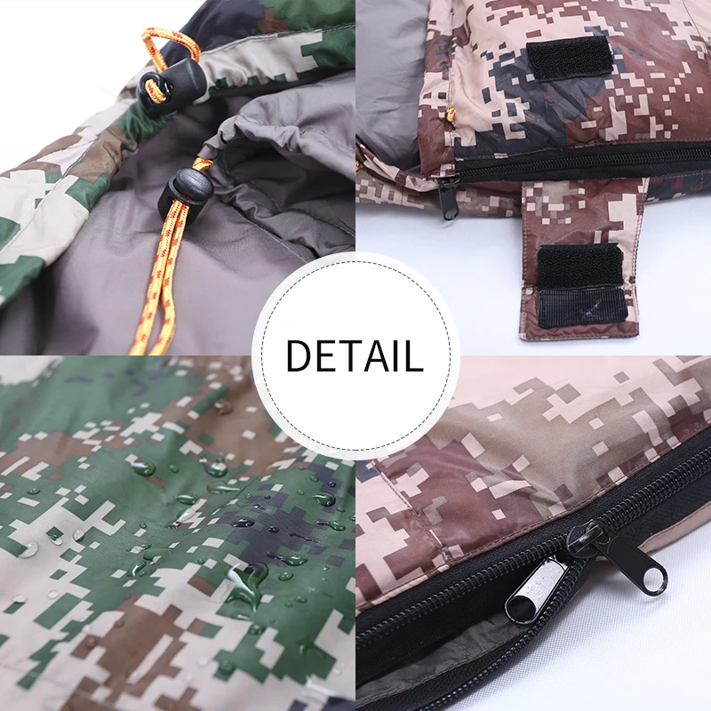  Camouflage compression winter sleeping bag adult for man and women giant cotton sleeping bag for camping traveling and hiking 