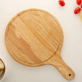 

Eco-Friendly Wooden Pizza Pad with Handle Natural Wood Pizza Peel Pizza Stones Sushi/Fruits/Cake Plate Bread Board Food Trays