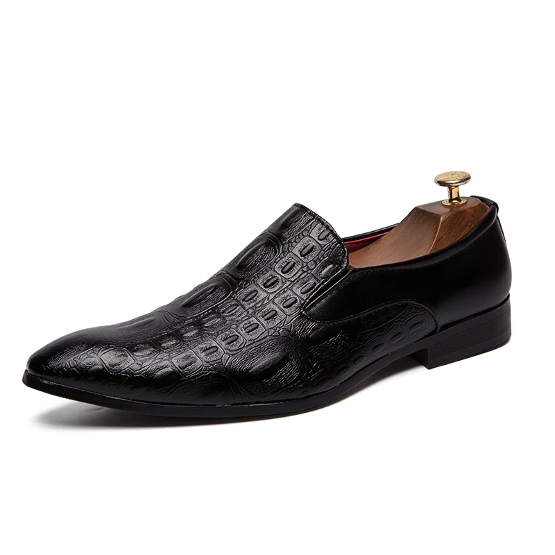 2019 Spring Men Leather Formal Dress Shoes Point Toe Slip on Rubber Sole Black White Chaussure Homme Zapatos De Hombre Man | Обувь