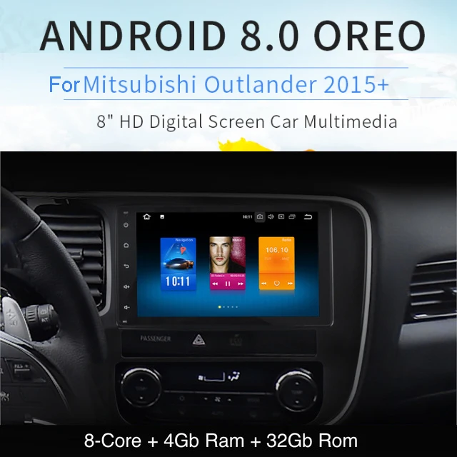 Sale 8" Android 8.0 Car GPS Radio Player for Mitsubishi Outlander 2014 2015 2016 2017 with Octa Core 4GB+32GB Auto Stereo Multimedia 0