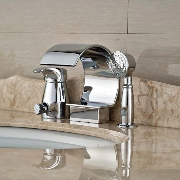 Chrome Polished Br Waterfall Spout Bathroom Sink Faucet Pull Out Chrome Polished Br Waterfall Spout Bathroom Sink Faucet Pull Out Hand Sprayer In Basin Faucets From Home Improvement On Aliexpress Alibaba Group