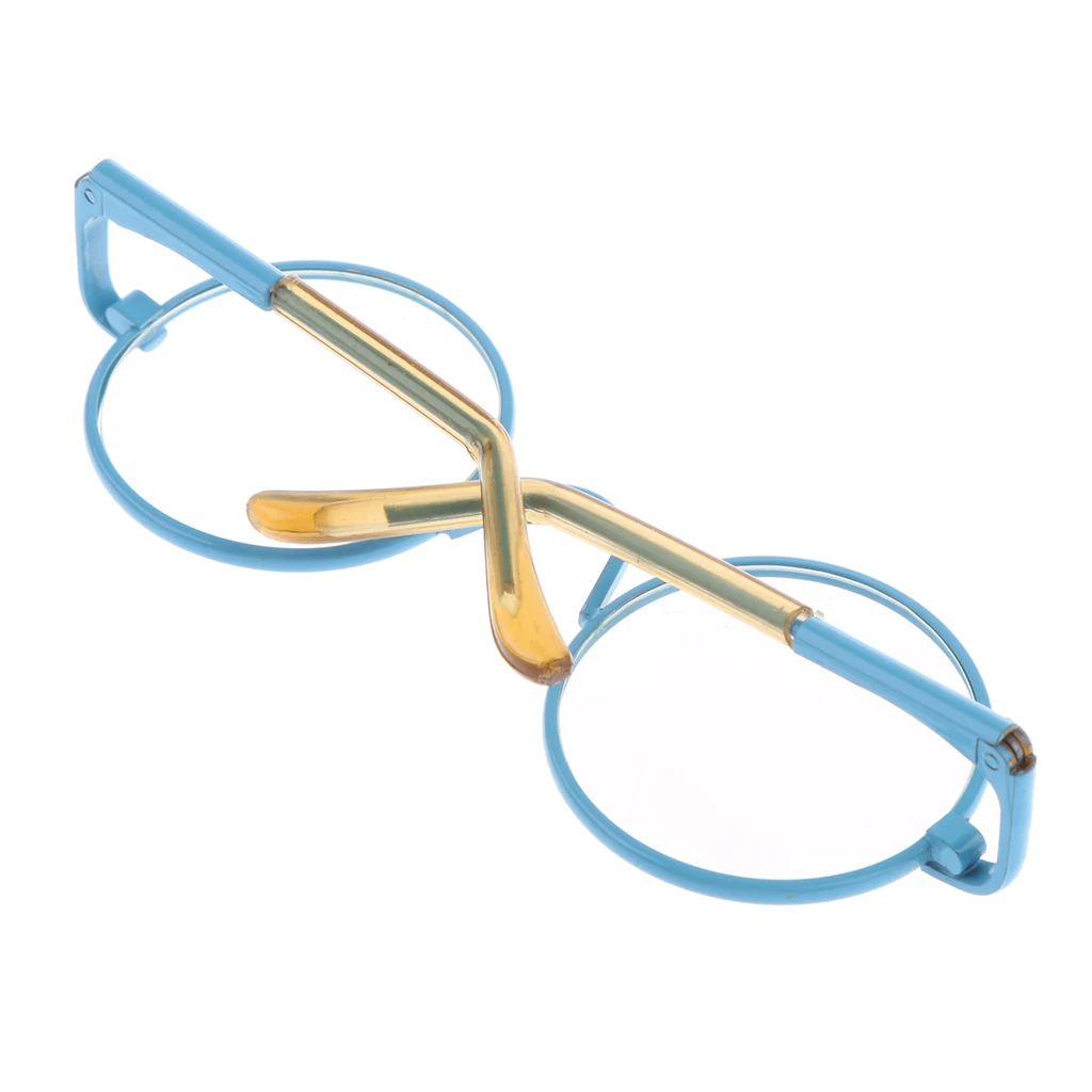 12'' Dolls 1/6 Pair Round Frame Clear Lens Glasses Eye wear For Blythe Doll Round Frame Eye Glasses Accessories Fashion