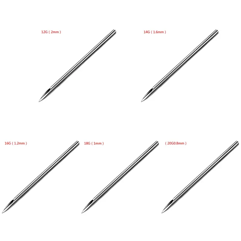 1PCS 12g/14g/16g/18g/20g Disposable Sterile Body Piercing Needles Medical Tattoo Piercing Needles For Navel Nipple Ear Nose Lip