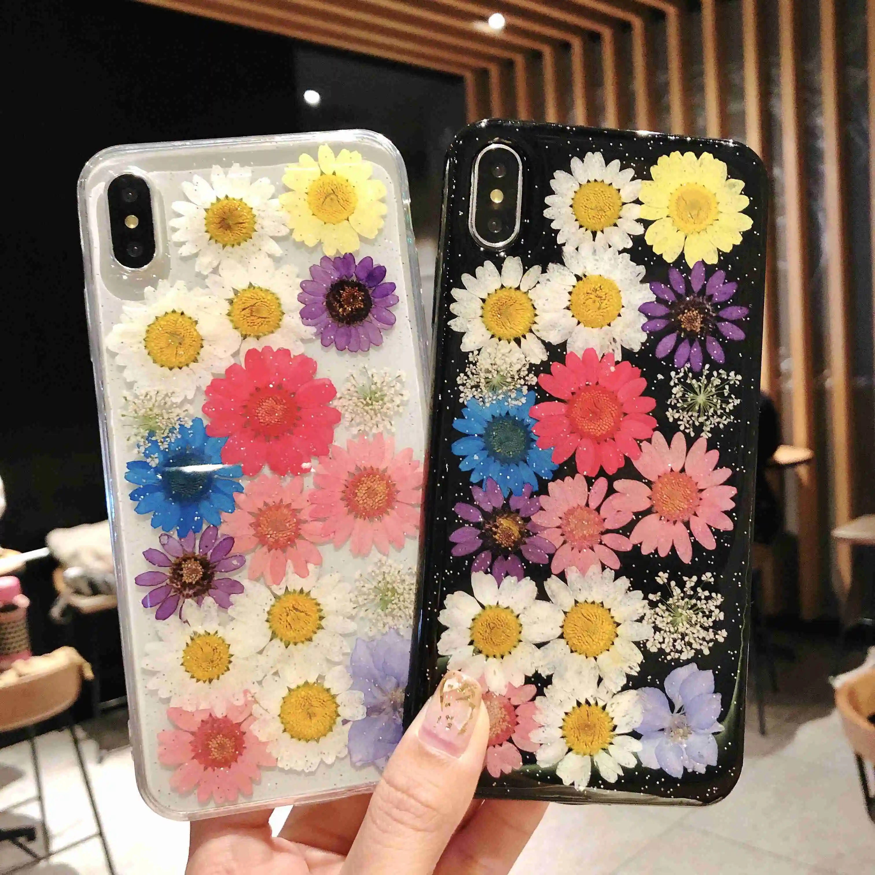 Gitter Fall Für iphone 7 Plus Fall Abdeckung Für iphone XR Fall Luxus Silikon Echte Blume Coque Für