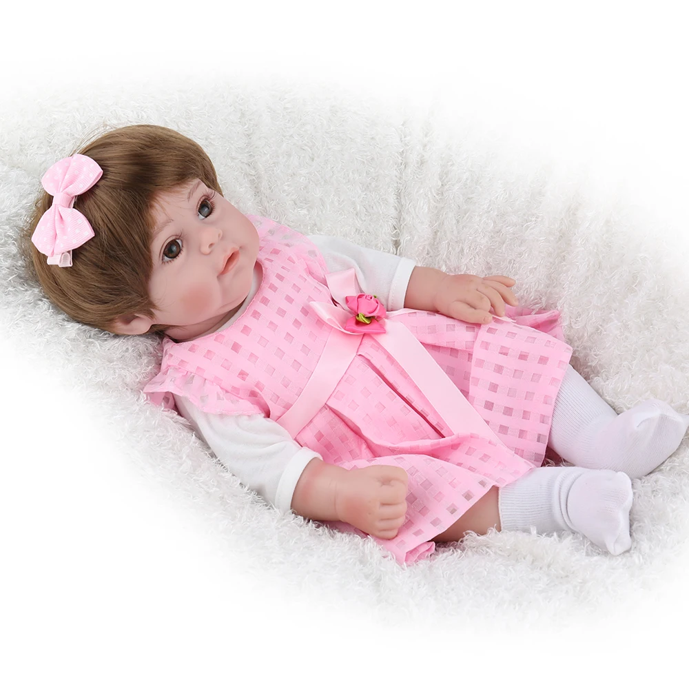 NPKDOLL 17 дюймов 43 см полный Силиконовый Reborn Baby куклы живые Bebe Reborn Bonecas реалистичные для девочек Рождественский подарок на день рождения