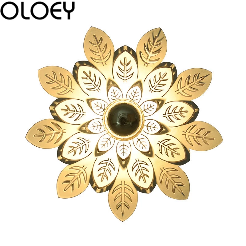 

European-style leaf-shaped ceiling lamp creative leaf-shaped wall lamp corridor aisle living room bedroom new 2019