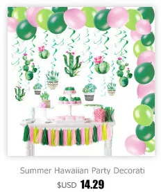 Фламинго украшения Гавайские вечерние 3 шт " аккордеонные бумажные фонари с пальмовыми листьями для Луау бассейна тропические летние вечеринки