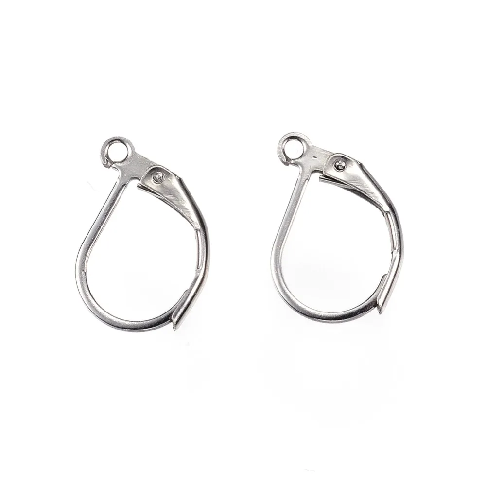 PandaHall 20pcs 304 Stainless Steel Leverback Earring Findings Metal