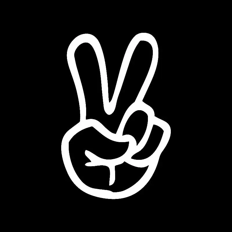 YJZT 8,7 см* 13 см знак мира ручная Виниловая Наклейка декоративная Автомобильная наклейка пальцы черный/серебристый C3-1935