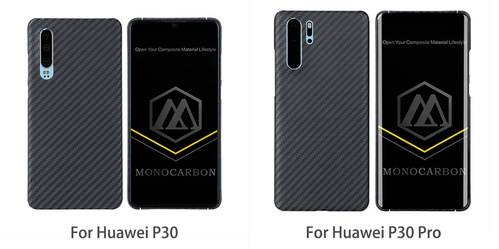 MONOCARBON арамидного волокна чехол для huawei P30 P30Pro с 4 с цельными краями Тонкий углеродного волокна защитные чехлы пуленепробиваемый Материал