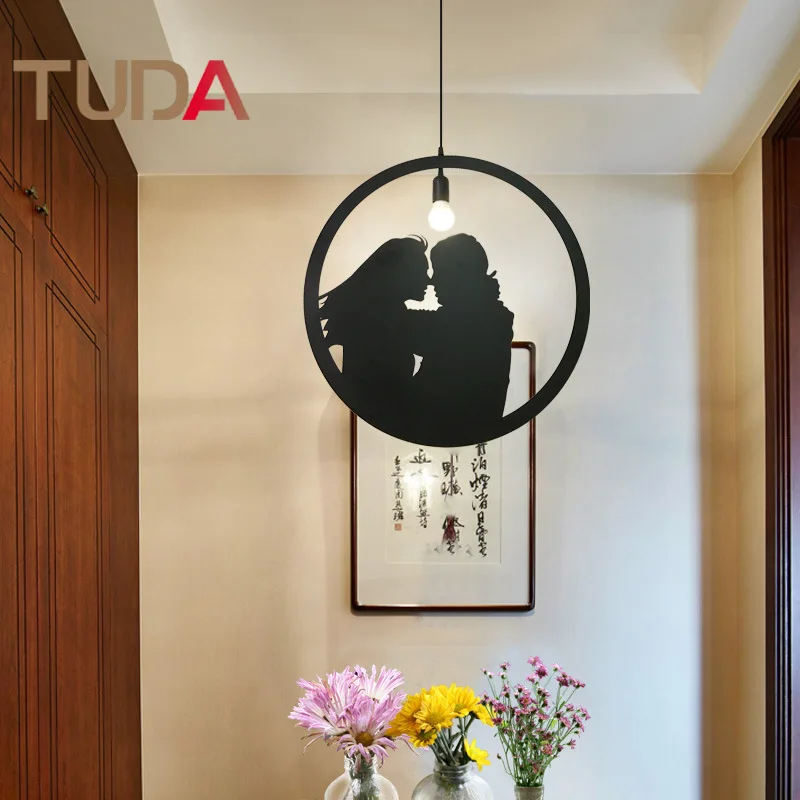 

TUDA Fashion Creative Wrought Iron Art Chandelier Bedroom Living Room Chandelier Wedding Room Decoration Chandelier