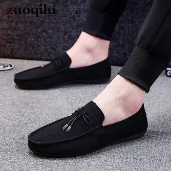 

Men Shoes 2019 Spring Autumn Breathable Male Mocasin Men Driving Shoes Men Soft Men Loafers Boat Shoes black