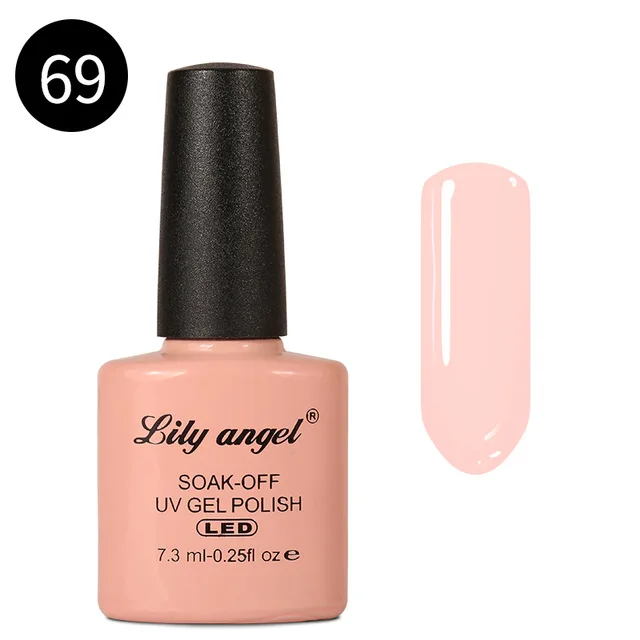 Lily Angel 7,3 мл Nail Art Дизайн Маникюр 110 Цвет Soak Off эмали гель для ногтей Светодиодный УФ гель лак для ногтей 39-76 - Цвет: 69