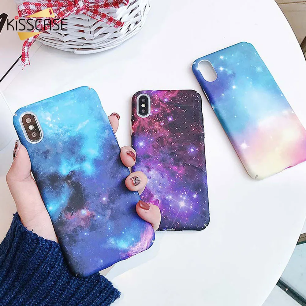 KISSCASE Звездная ночь Узор Жесткий Чехол для iPhone 6 S Plus звезда речной узор чехол 8 7 XS Max