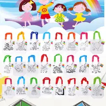 10 шт./компл. "сделай сам" для детей ручная роспись ручной Сумки-холсты ручной работы в стиле «граффити» белая куртка с граффити, Материал с разными рисунками