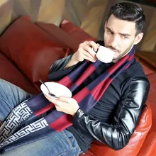 Autumn and winter business scarf British men ‘s scarf young students warm grid scarf