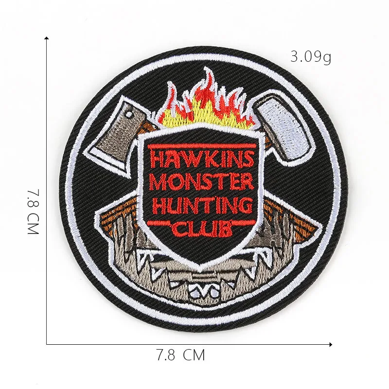 

War Axe Iron on Patches for Clothing Stickers Stripes Appliques on Clothes Round Embroidery Badges @G-299