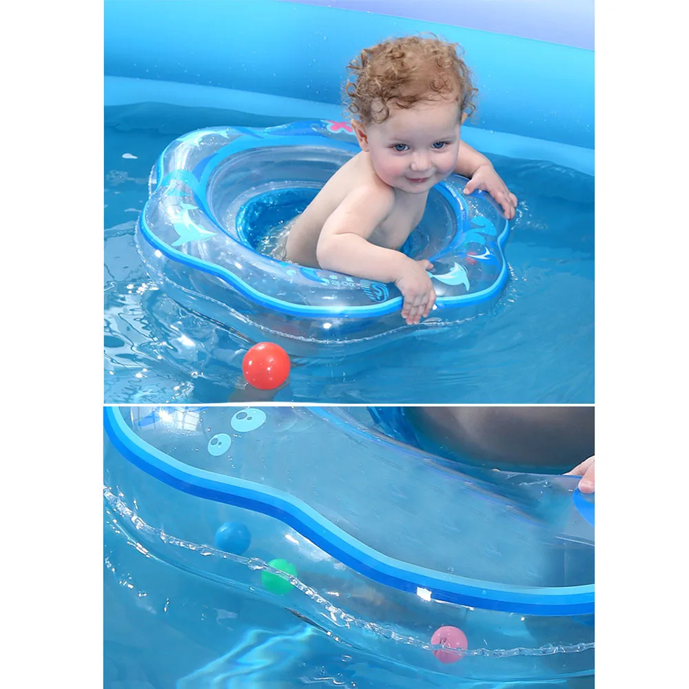Плавающий надувной круг для плавания Детский Бассейн Кольца Водные Игрушки круг для плавания для детей Новая двойная ручка безопасное детское кресло