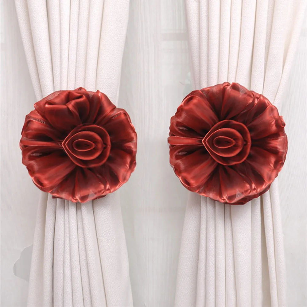 Hodbacks для штор зажим Цветочная вуаль сетчатая тканевая завязка 1 шт.|for curtains|curtains