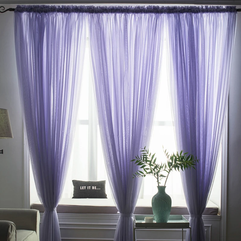 1 панель однотонный занавески для спальни окно, ДЕКОРАТИВНЫЙ Тюль, полиэстер, Современная вуаль, занавески органза(9 цветов
