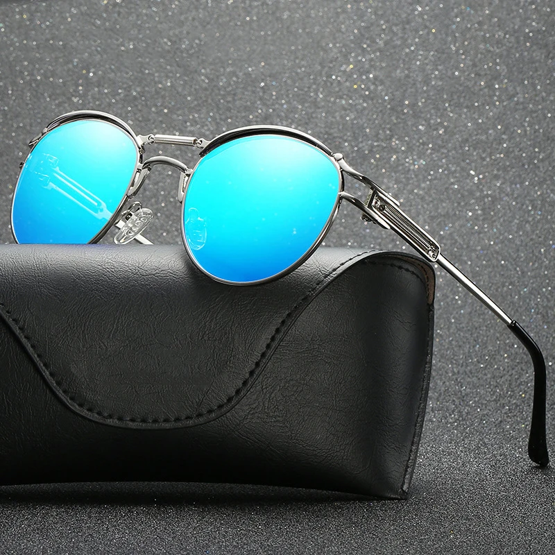

2018 New Arrival Men Women Poarized Sunglasses SteamPunk Style Sunglasses Vintage Round Spring Design Sun Glasses Oculos De Sol