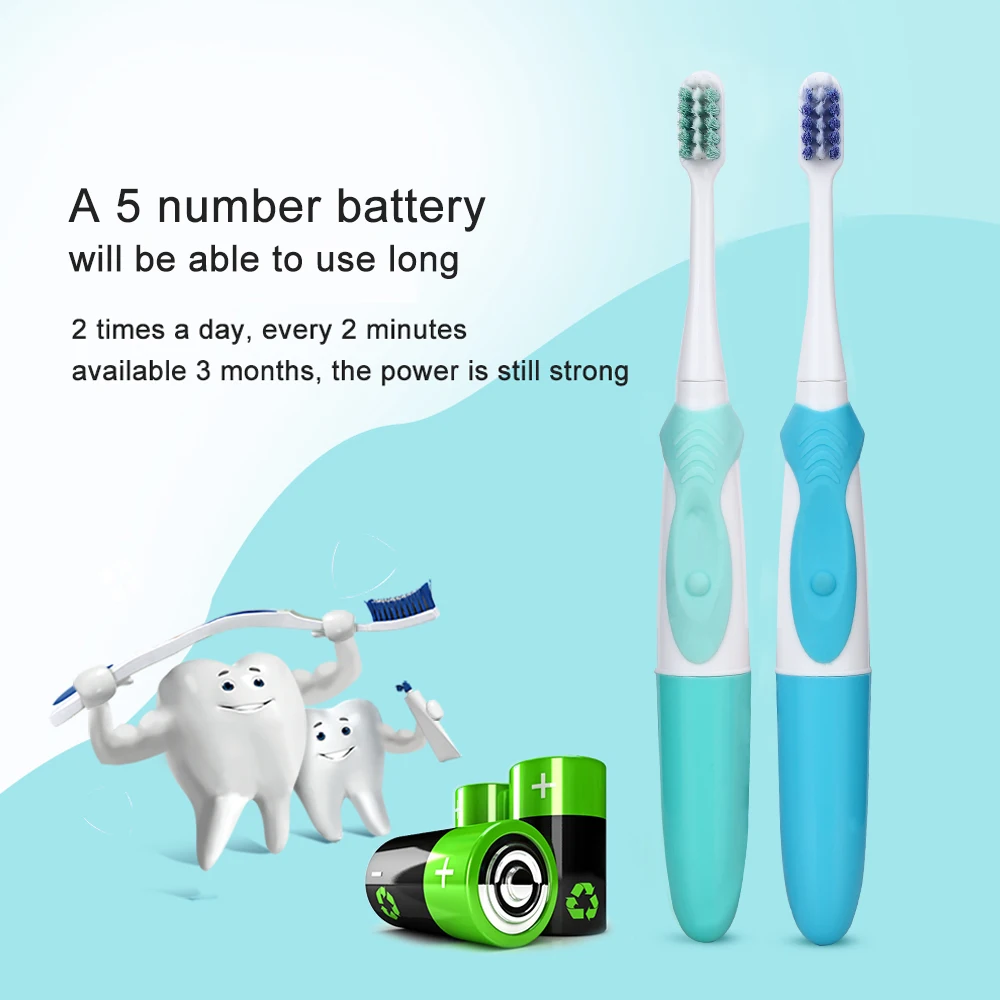 Dual Clean Electric Toothbrush with 2pcs Different Type Heads Teeth