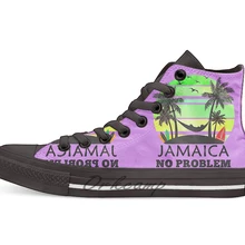 Jamaica без проблем; дизайн; Повседневная парусиновая обувь; обувь на заказ; Прямая