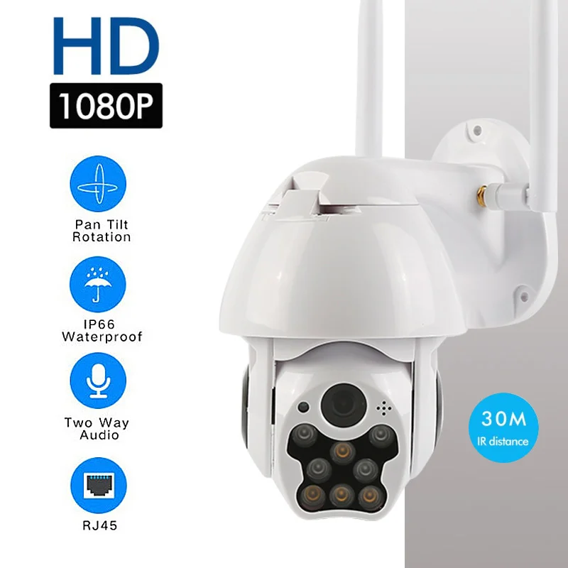 1080P PTZ IP Camera Outdoor Speed Dome Wireless Wifi Security Pan Tilt 4X Zoom IR Network CCTV Surveillance 720P | Безопасность и