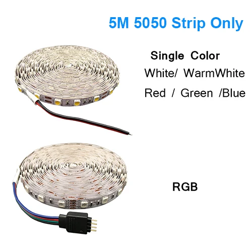 5050 DC 24 V RGB 12 V 5 M светодиодные полосы света вольт водонепроницаемый гибкий 60 Светодиодный/м свет светодиодные ленты подсветка лента лампа - Испускаемый цвет: 5050 Strip Only