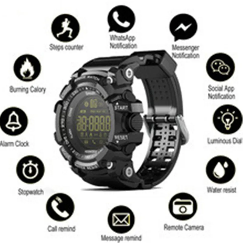 

Bluetooth watch smart watch notification remote pedometer sports watch IP67 waterproof men's watch
