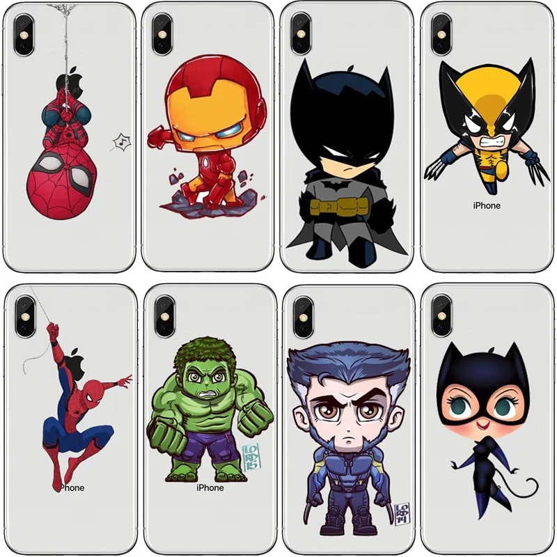 Marvel DC Comics Железный человек паук Джокер Бэтмен мягкий ТПУ чехол для телефона iPhone
