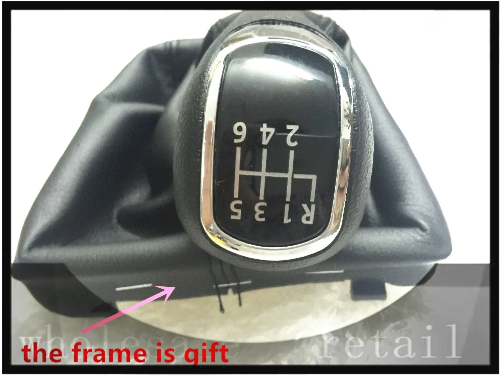 

Free Shipping 6 Speed Gear Shift Knobs With Giator Leather Boot For Skoda 3T II 09-12 SUPERB II 08-12 MK2 II 2 frame is gift