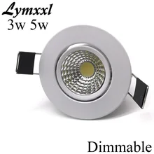 25% скидка 3 Вт 5 Вт Cob светодиодный светильник встроенный, светодиодный, затемненый точечный свет Теплый Холодный белый 90-260 в 60 угол выставочная лампа+ светодиодный драйвер
