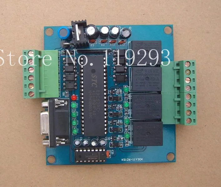 

[BELLA]Four 12V power input and output single-chip computer PC software control relay switch module--5pcs/lot