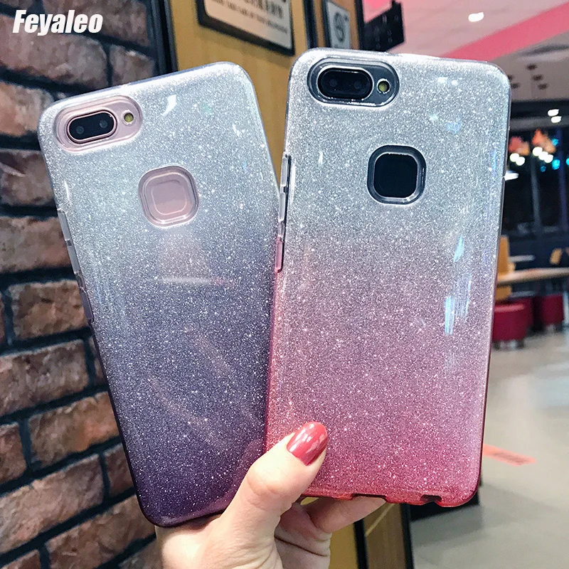 

One Plus 5T 6 6T Glitter Cases For Oneplus 3 3T 5 5T 6 6T A5000 A5010 A6000 A6010 TPU Phone Case Gradient Color Cover Protector