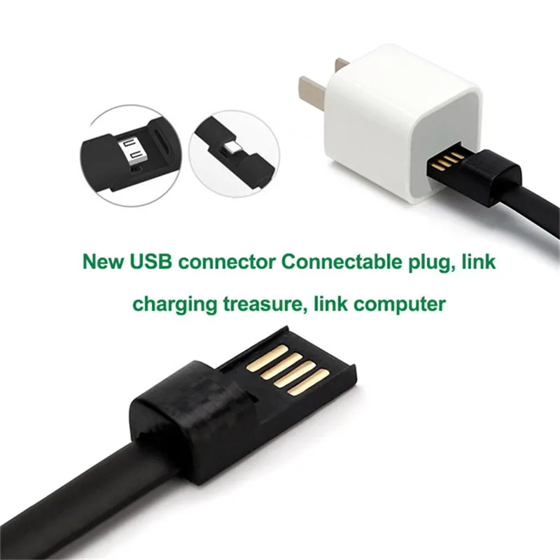 Наружный портативный зарядный кабель Мини Micro usb type C браслет кабель синхронизации данных провод для Samsung Xiaomi huawei телефонный кабель