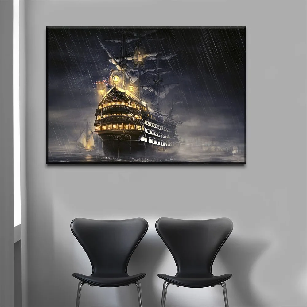 

1 Panels Pirates Of The Caribbean Ship Picture Canvas Wall Art Home Decoration Living Room Modern HD Printed Type Painting