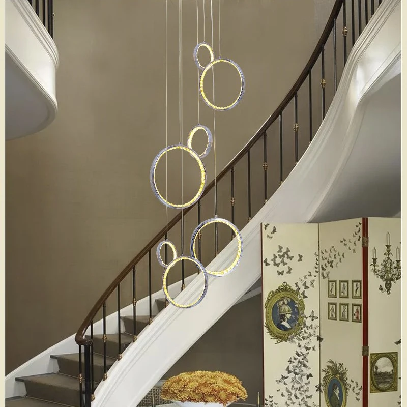 

Circle Rings led crystal ceiling light hanging crystal droplight 36W pretty Corridor hotel Dining Living Room ceiling lamp