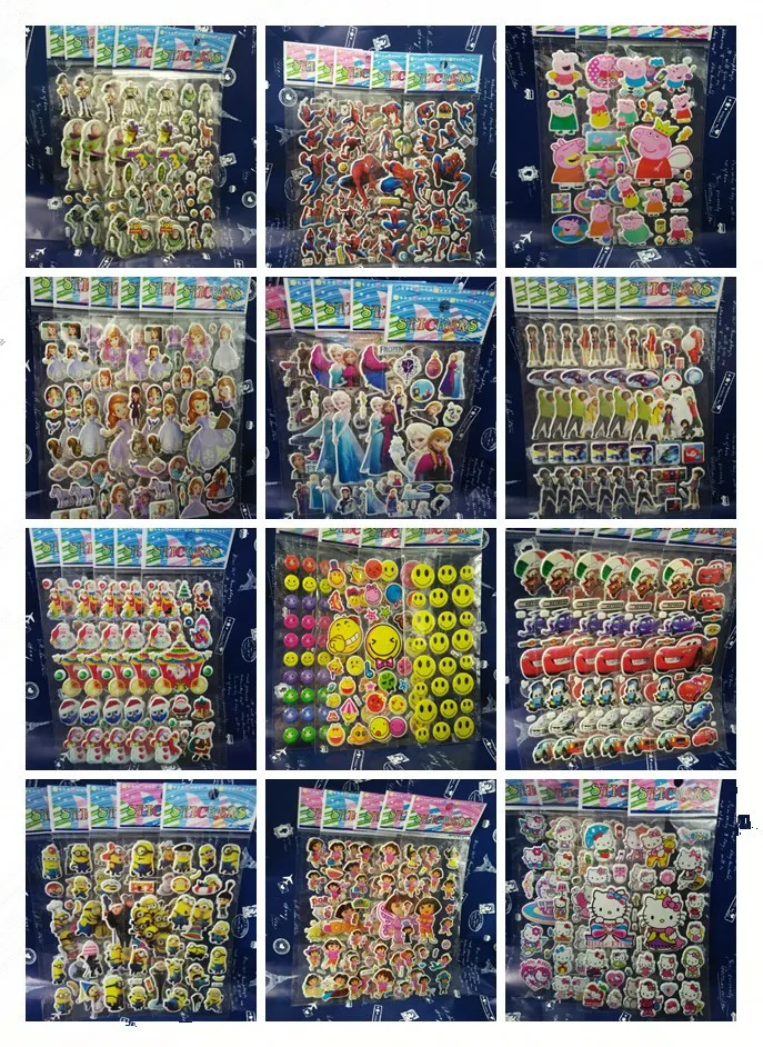 

New 10 Sheets 12 style Cartoon Dora/Kitty/Princess/Despicable Me Party Supplies Decoration Teacher Reward Gift For Children