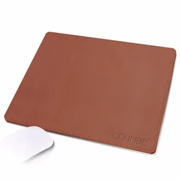 

CENNBIE PU Leather Mouse Pad Water Proof Non-slip Base with Elegant Stitched Edges 10"x8" -BROWN