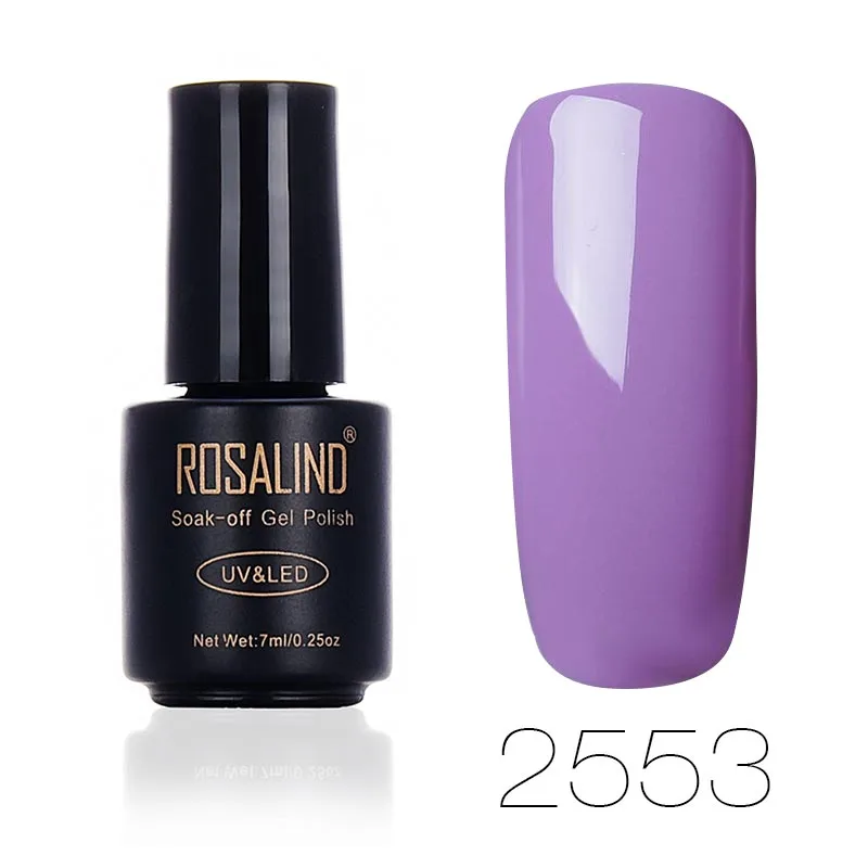 Высокое качество, 7 мл, Гель-лак для ногтей, замачиваемый, чистый, прекрасный, зеленый цвет, Led& UV гель для ногтей, бренд Rosalind, лак для ногтей - Цвет: 2553