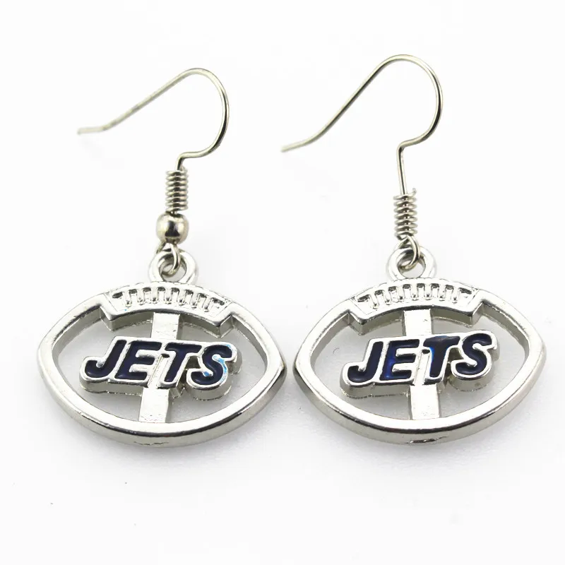 Wholesale 6 pair/lot USA NY Jets Football Earring Team Sports Long ear