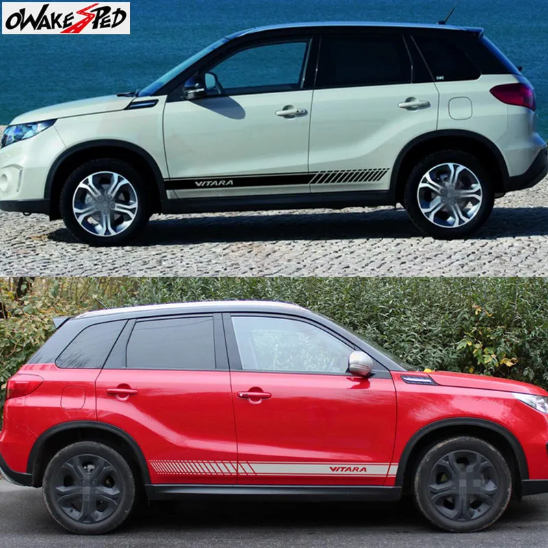 

Car Door Side Decor Sticker Vinyl Decals Auto Body Racing Stripes Sticker For Suzuki Vitara 2015-2019 Automobile Accessories