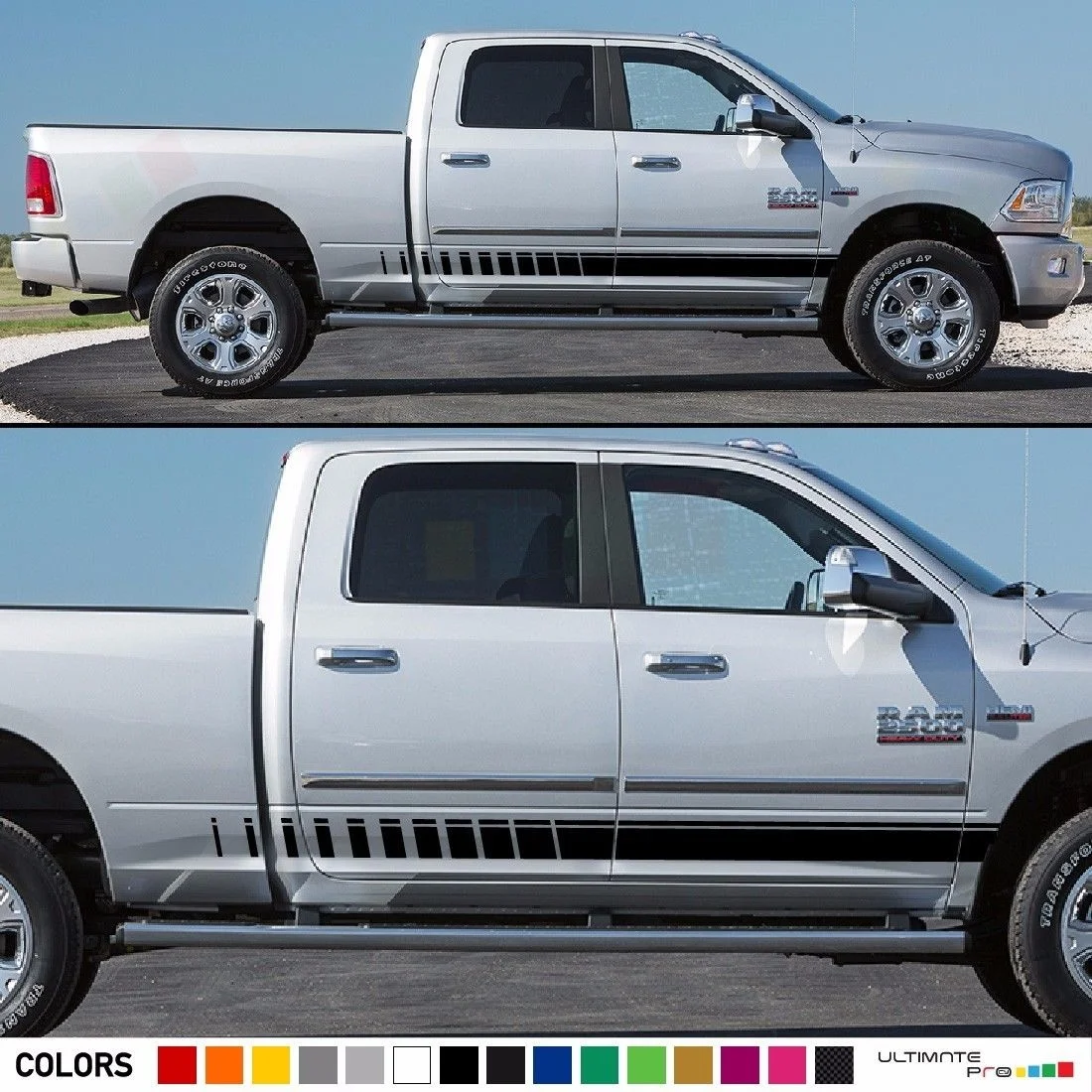 Для 1 набора/2 шт боковая полоса наклейка для Dodge Ram 1500 крышка двери значок графика